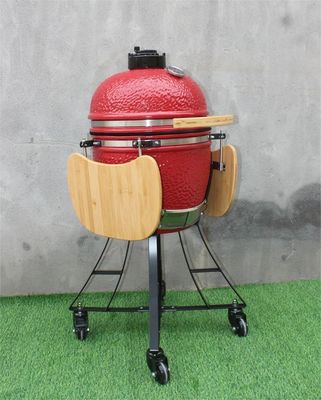 কার্ট এবং সাইড টেবিল সহ 17 ইঞ্চি সিরামিক কেটল BBQ রয়্যাল রেড কালার 44cm